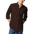 thumbnail image 1 of Ma Croix Mens Premium Dress Shirt Button Down Long Sleeve Collar Solid Casual Slim Fit, 1 of 4