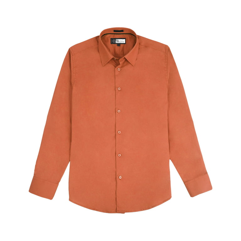 Buy now men's orange slim fit full sleeve shirt