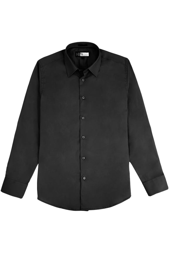 Mens Premium Dress Shirt Slim Fit Long Sleeve Collar Casual