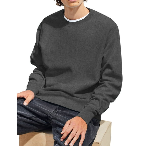 Ma Croix Mens Premium Fleece Crewneck Sweatshirt Casual Brushed Cotton Sweater