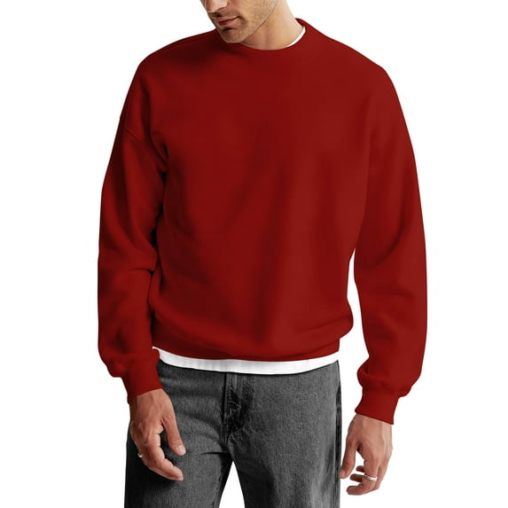 Ma Croix Mens Premium Fleece Crewneck Sweatshirt Casual Brushed Cotton Sweater