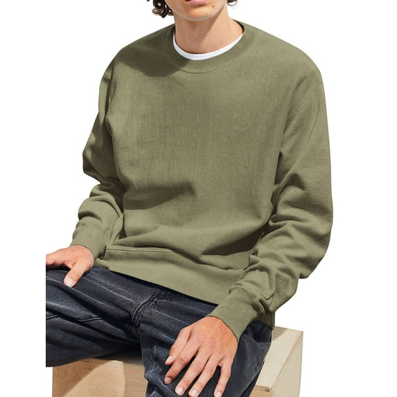 Ma Croix Mens Premium Fleece Crewneck Sweatshirt Casual Brushed Cotton Sweater