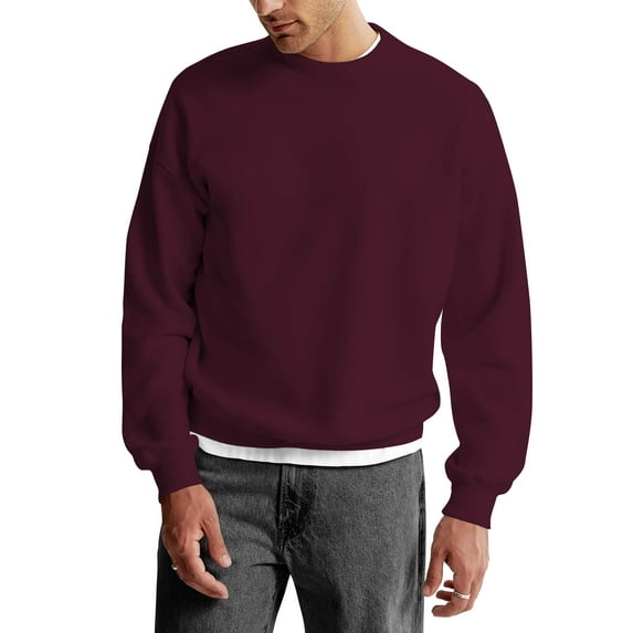Ma Croix Mens Premium Fleece Crewneck Sweatshirt Casual Brushed Cotton Sweater