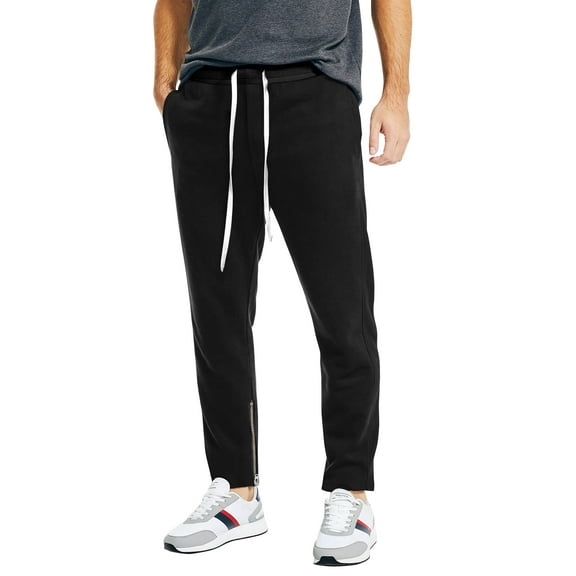 Ma Croix Mens Premium Jersey Track Pants with Ankle Zipper Slim Athletic Fit Sweatpants