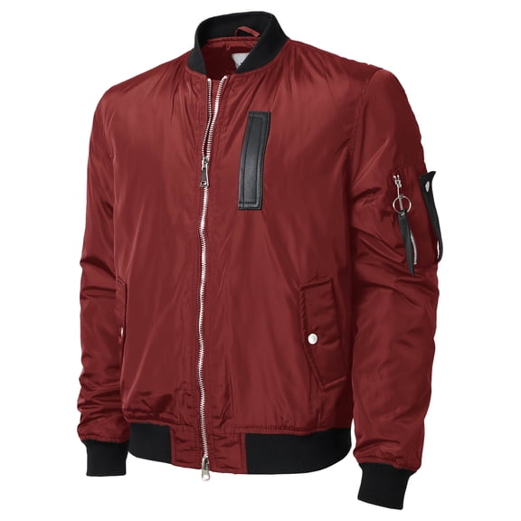 Ma Croix Mens Premium Padded Bomber Jacket MA-1 Slim Fit Outerwear Coat