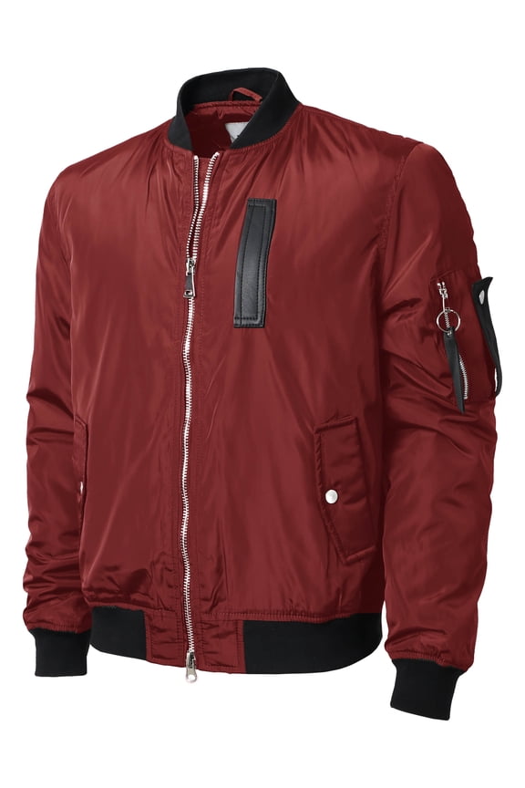 Mens Premium Padded Bomber Jacket MA-1 Slim Fit Outerwear Coat