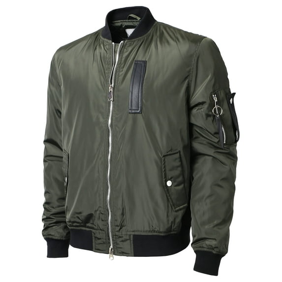 Ma Croix Mens Premium Padded Bomber Jacket MA-1 Slim Fit Outerwear Coat