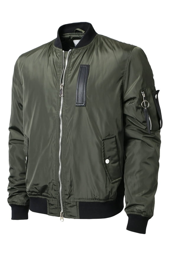 Mens Premium Padded Bomber Jacket MA-1 Slim Fit Outerwear Coat