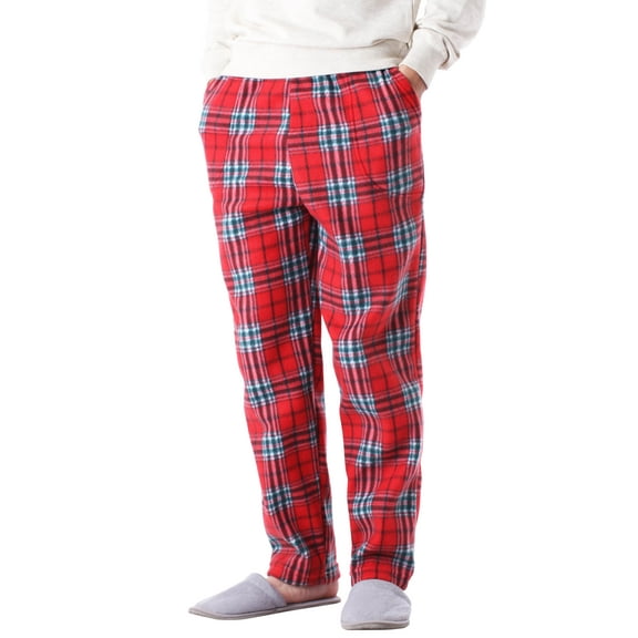 Ma Croix Mens Premium Plaid Pajama Pants Knit Fleece Lounge PJ Bottom with Pockets