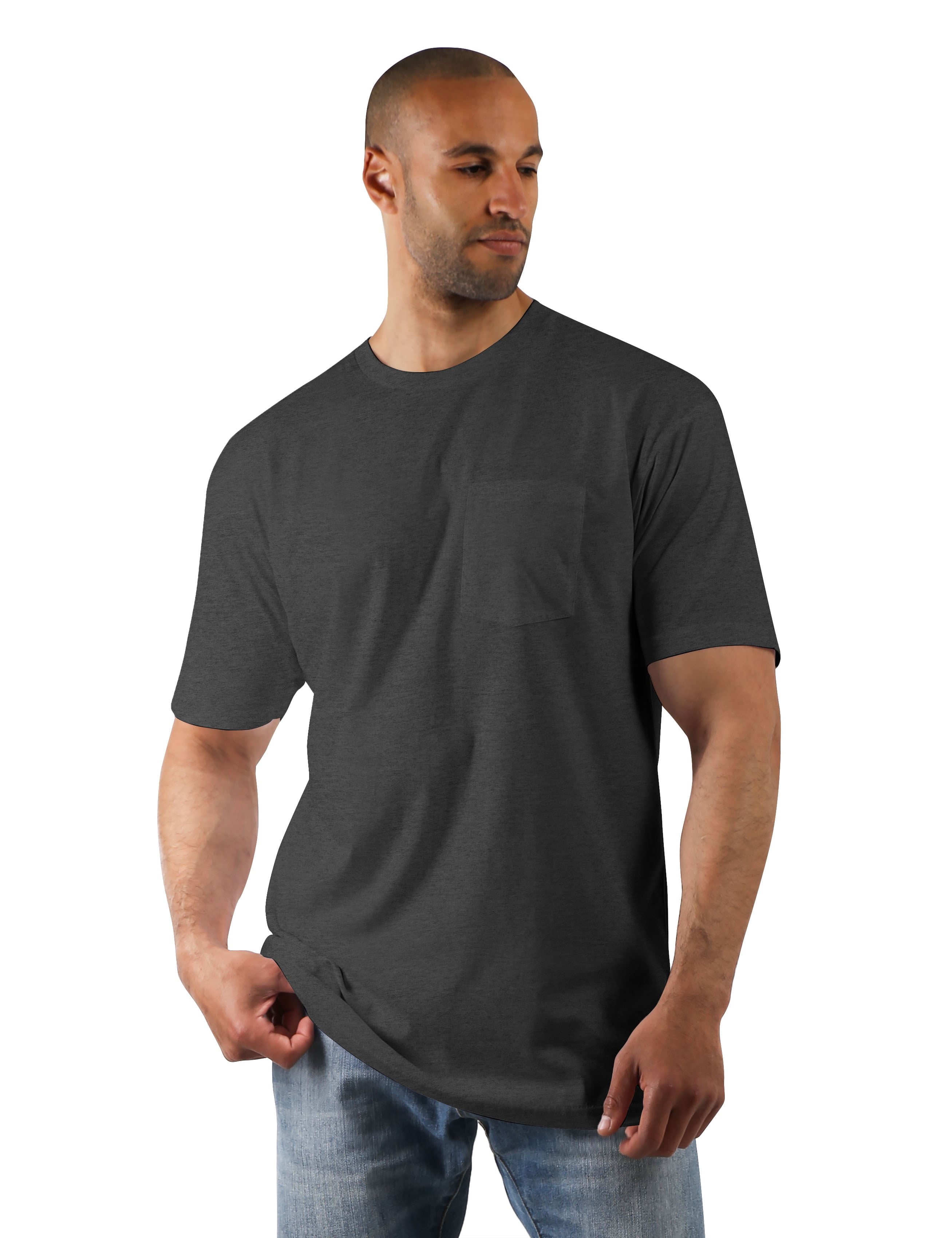 Ma Croix Mens Premium Pocket Tee Lightweight Cotton Workwear Crewneck Short  Sleeve T Shirt