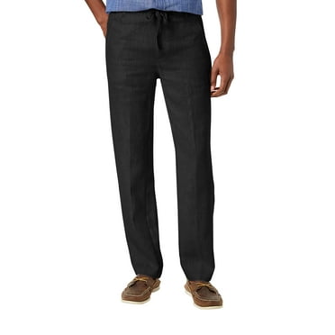 Ma Croix Mens Premium Soft Linen Pants Wrinkle Resistant Flat Front Classic Slacks