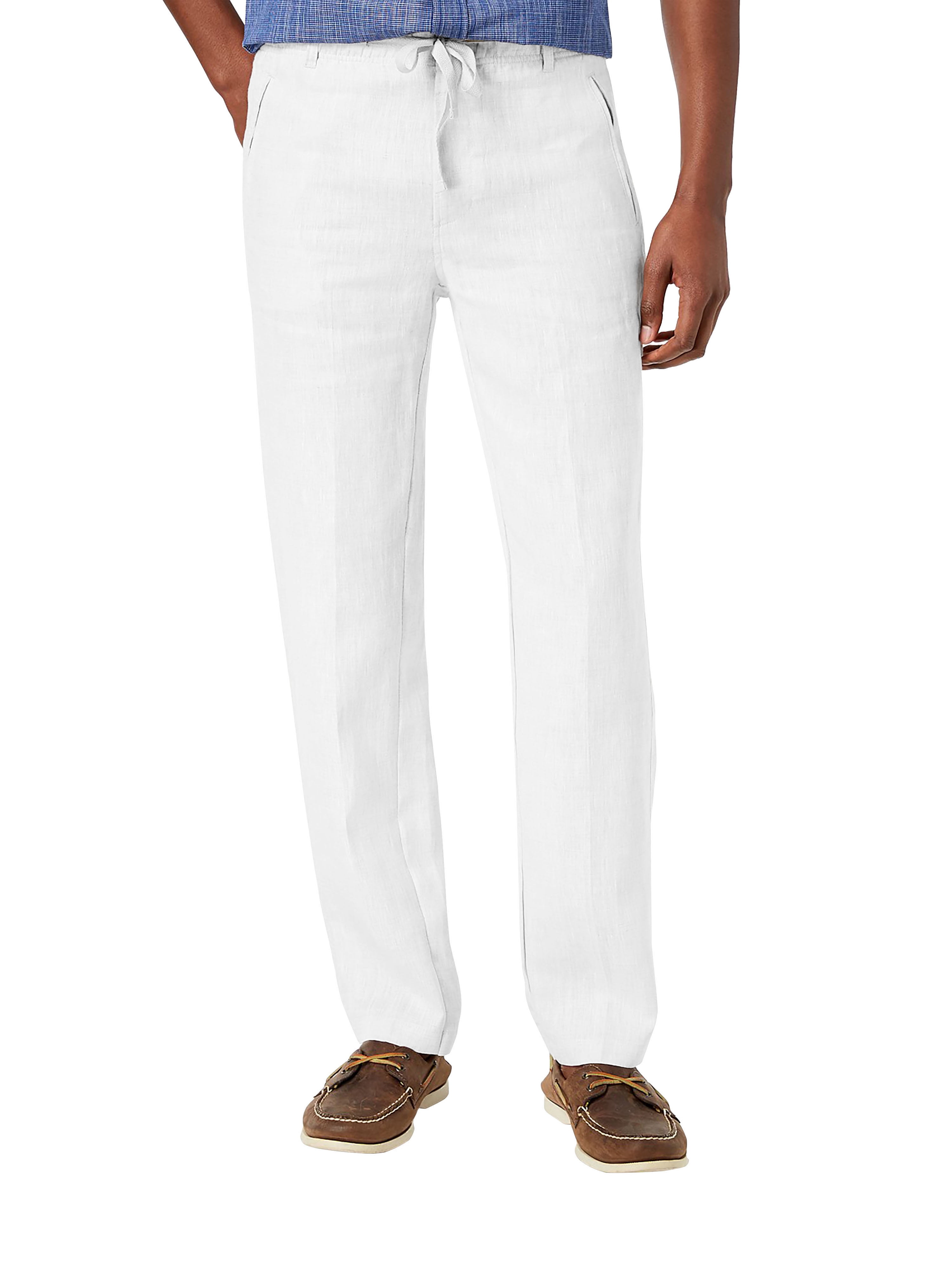 Ma Croix Mens Premium Soft Linen Pants Wrinkle Resistant Flat Front ...