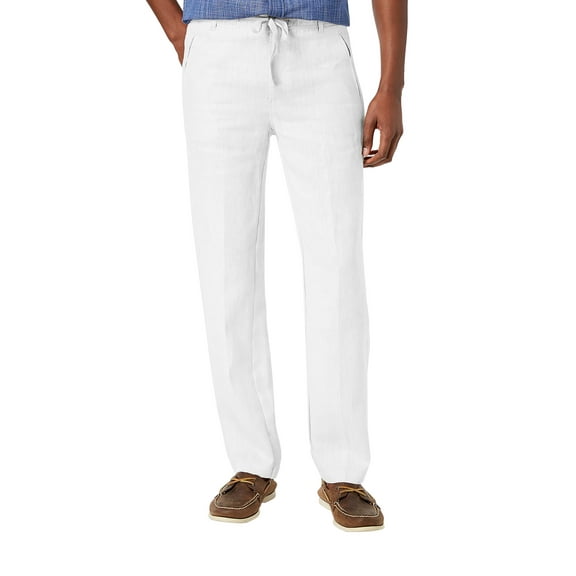 Ma Croix Mens Premium Soft Linen Pants Wrinkle Resistant Flat Front Classic Slacks