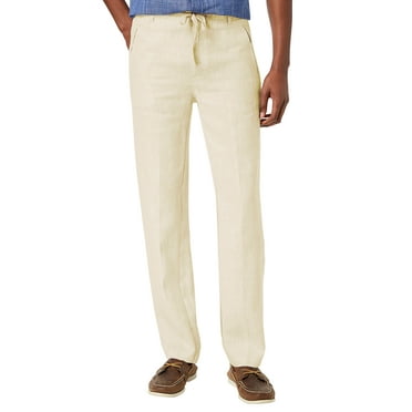 Ma Croix Mens Premium Soft Linen Pants Wrinkle Resistant Flat Front Classic Slacks