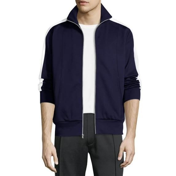 Ma Croix Mens Premium Vintage Track Jacket Performance Active Slim Fit Pique Jacket with Side Taping