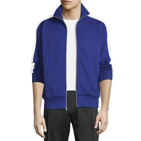 Ma Croix Mens Premium Vintage Track Jacket Performance Active Slim Fit Pique Jacket with Side Taping