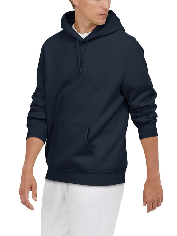Mens Pullover Hoodie Ultra Soft Fleece Lined Cotton Hooded Sweatshirt With Lycra Ribbing For Performance