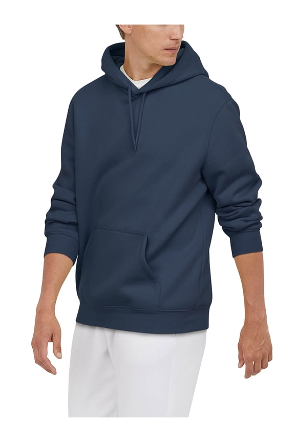 Mens Pullover Hoodie Ultra Soft Fleece Lined Cotton Hooded Sweatshirt With Lycra Ribbing For Performance