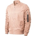 thumbnail image 1 of Ma Croix Mens Ruched Bomber Jacket Lightweight Waterproof Nylon Windbreaker, 1 of 5