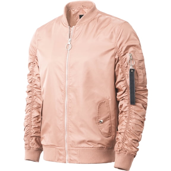 Ma Croix Mens Ruched Bomber Jacket Lightweight Waterproof Nylon Windbreaker