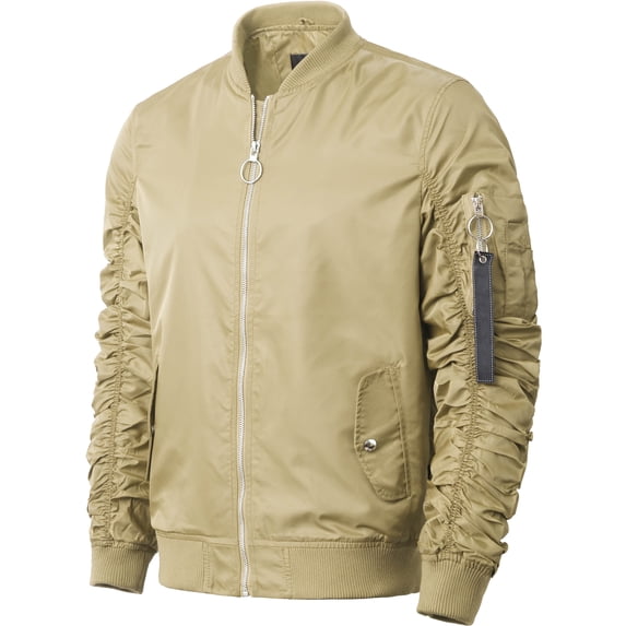 Ma Croix Mens Ruched Bomber Jacket Lightweight Waterproof Nylon Windbreaker