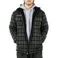 thumbnail image 1 of Ma Croix Mens Sherpa Lined Flannel Thermal Fleece Padded Cotton Plaid Zip Up Jacket, 1 of 5