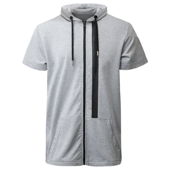 Ma Croix Mens Short Sleeve Longline Hoodie and Shorts Lightweight Athletic Activewear
