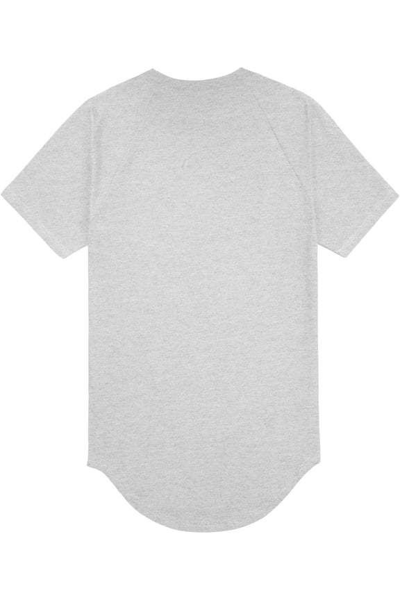 Mens Short Sleeve Raglan T Shirt Longline Extended Tee