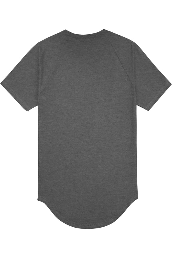 Mens Short Sleeve Raglan T Shirt Longline Extended Tee