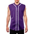 thumbnail image 1 of Ma Croix Mens Sleeveless Button Down Baseball Jersey Hip Hop T Shirts, 1 of 7