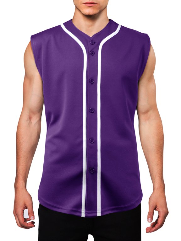Mens Sleeveless Button Down Baseball Jersey Hip Hop T Shirts