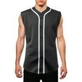 thumbnail image 1 of Ma Croix Mens Sleeveless Button Down Baseball Jersey Hip Hop T Shirts, 1 of 7