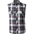 thumbnail image 1 of Ma Croix Mens Sleeveless Plaid Shirt Casual Button Down Flannel, 1 of 5