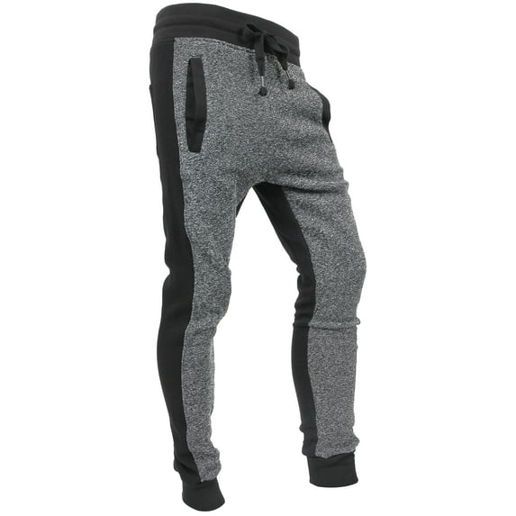 Ma Croix Mens Slim Fit Jogger Pants with Multi Designs Hip Hop Stripe Color Block Zipper Accent Pockets