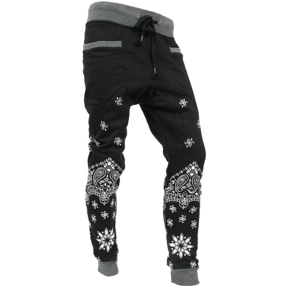 Ma Croix Mens Slim Fit Jogger Pants with Multi Designs Hip Hop Stripe Color Block Zipper Accent Pockets