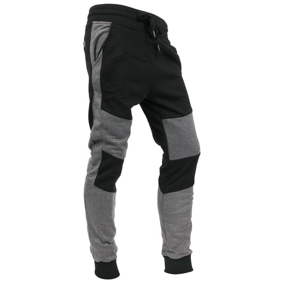 Ma Croix Mens Slim Fit Jogger Pants with Multi Designs Hip Hop Stripe Color Block Zipper Accent Pockets