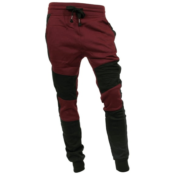 Ma Croix Mens Slim Fit Jogger Pants with Multi Designs Hip Hop Stripe Color Block Zipper Accent Pockets