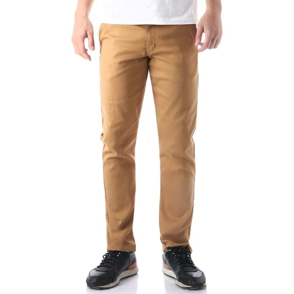 Ma Croix Mens Slim Fit Stretch Chino Pants Plain Twill