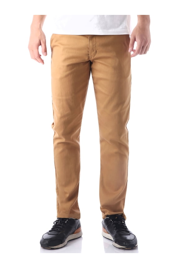 Mens Slim Fit Stretch Chino Pants Plain Twill