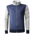 thumbnail image 1 of Ma Croix Mens Stripe Track Jacket Three Tone Skinny Fit Athletic Casual Training Wear, 1 of 4