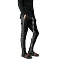 thumbnail image 1 of Ma Croix Mens Stripe Track Pants Skinny Fit Elastic Athletic Training Joggers, 1 of 6