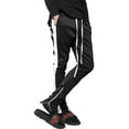 thumbnail image 1 of Ma Croix Mens Stripe Track Pants Skinny Fit Elastic Athletic Training Joggers, 1 of 6