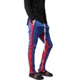 thumbnail image 1 of Ma Croix Mens Stripe Track Pants Skinny Fit Elastic Athletic Training Joggers, 1 of 6