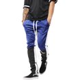 thumbnail image 1 of Ma Croix Mens Stripe Track Pants Three Tone Color Block Skinny Fit Stretch Casual Elastic Athletic Training Slim Joggers, 1 of 6