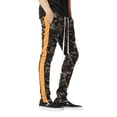 thumbnail image 1 of Ma Croix Mens Stripe Track Zipper Pants Camo Tone Skinny Fit Elastic Athletic Training Bottom, 1 of 6
