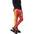 thumbnail image 1 of Ma Croix Mens Stripe Track Zipper Pants Two Tone Skinny Fit Elastic Athletic Training Bottom, 1 of 6
