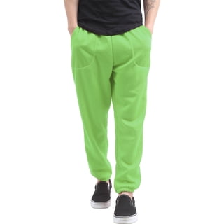 Ma Croix Mens Sweatpants Jogger with Pockets (Medium, Lime)