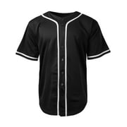 Ma Croix Mens Team Sports Printable Blank Jersey Baseball Collar Button Up T Shirts