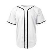 Ma Croix Mens Team Sports Printable Blank Jersey Baseball Collar Button Up T Shirts