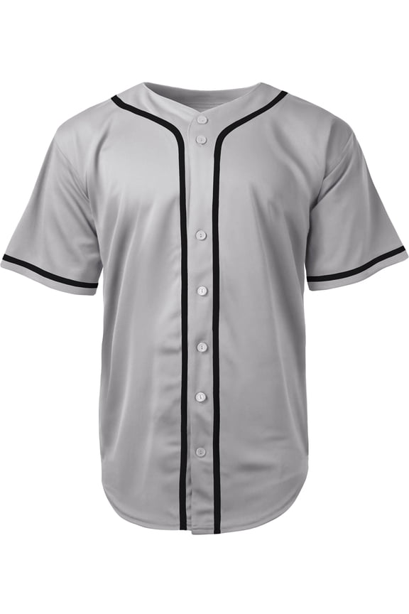 Mens Team Sports Printable Blank Jersey Baseball Collar Button Up T Shirts